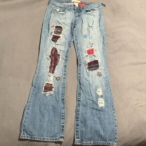 Vintage 90s Z.Cavaricci Distressed Embroidered Jeans - Size 7